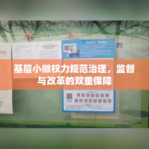 基層小微權(quán)力規(guī)范治理，監(jiān)督與改革的雙重保障