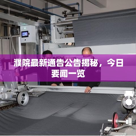 濮院最新通告公告揭秘，今日要聞一覽